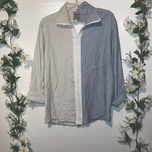 LF stores- Grunge Menswear inspired zip up blouse.